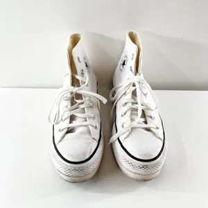 Converse Chuck Taylor High Top Lace Up Platform Sneakers White 6 thumbnail 8