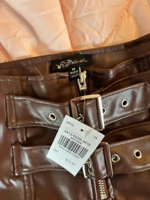 Brown leather skirt Size M thumbnail 2