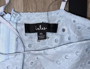 Lulus Women’s Modern Romantic Light Blue Eyelet Lace Mini Dress Size XL New thumbnail 5