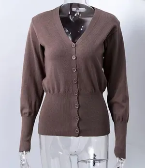 Elegant Brown Women's Sweater thumbnail 1