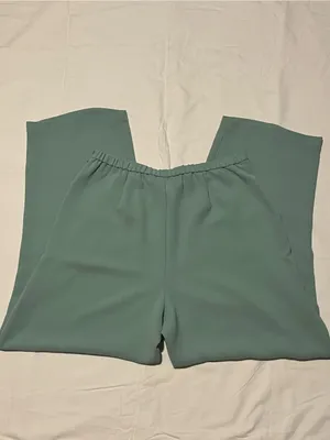 Papillon Wide Leg Pants Women Size 14 Sage Green High Rise thumbnail 3