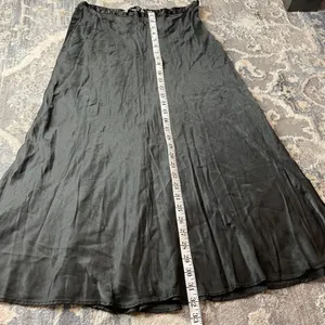 Zara Charcoal Satin Midi Skirt, High-Waisted, Size L thumbnail 2