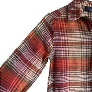 Giselle Apparel Women Zip‎ Front Plaid Shacket Small Orange Cabincore Western thumbnail 5