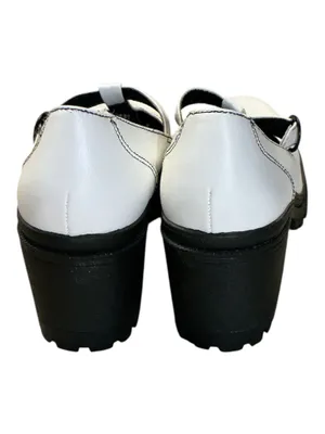 Jellypop Jam White T-Strap Mary Jane Chunky Lug Sole Heels Size 8M NWOBn NB thumbnail 3