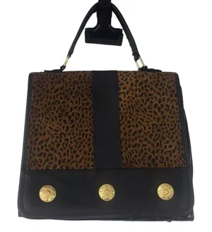 Genuine Leather Cheetah Print Crossbody Bag Convertible Shoulder Purse thumbnail 1