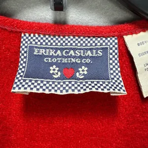Vintage Erika Casuals Christmas/Holiday Embellished Vest Wool Blend Size M thumbnail 3