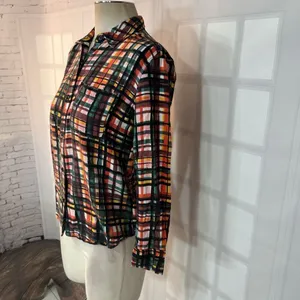 🔥🔥5 for $25🔥🔥Sunday best aritzia colorful plaid long sleeve button down shirt thumbnail 3