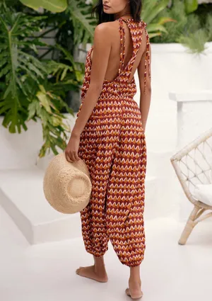 Anthropologie Graham Keegan Sleeveless Pintuck Jumpsuit, Size L thumbnail 3
