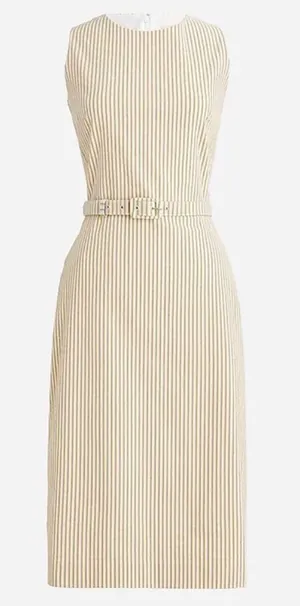 J. crew Belted dress in stretch seersucker thumbnail 1