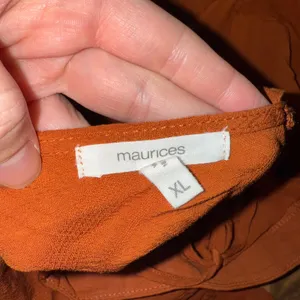 Maurices XL Orange Textured Button Front Smocked Peplum Blouse‎ Top Women's fall thumbnail 5