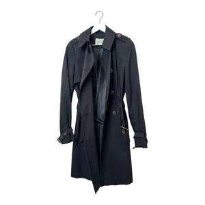 ASOS Black Double-Breasted Belted Trench Coat Size 4 (US) thumbnail 9