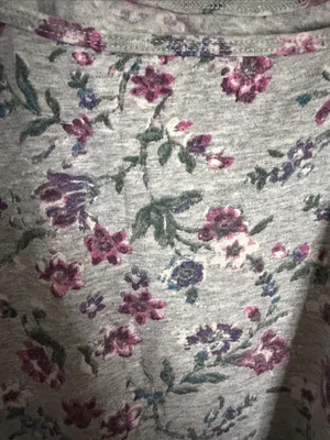 Aeropostale Grey Floral Spaghetti Strap Tank with Purple Flowers thumbnail 5