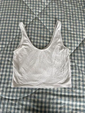 PacSun White Ribbed Scoop Crop Tank thumbnail 3