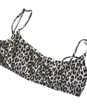 Triangl Leopard Print Bralette Bikini Top Textured Size Small thumbnail 1