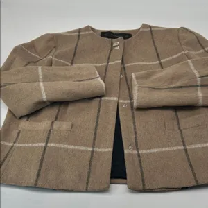 Zara Beige Wool  Jacket with Silver Hardware bust 34 length 20 thumbnail 1