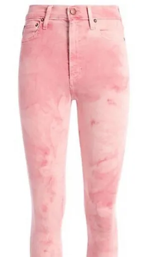 New Alice + Olivia high rise ankle skinny‎ crystal cloud pink jeans 24 thumbnail 1