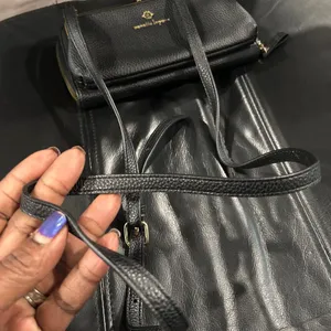 Nanette Lepore Black Textured Wallet with Gold Trim crossbody. NWOT thumbnail 7