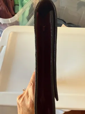 Vintage Leather Envelope Clutch - Burgundy Brown thumbnail 5