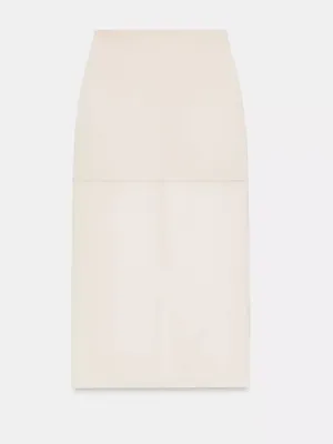 Zara NWT SET Cream V-Neck Balloon Sleeve Top & Skirt thumbnail 8
