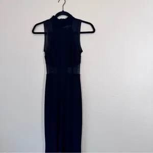 Betsy Adam Black Mesh Illusion Mesh Cut Out Maxi Dress Womens 0 Formal Black Tie thumbnail 8