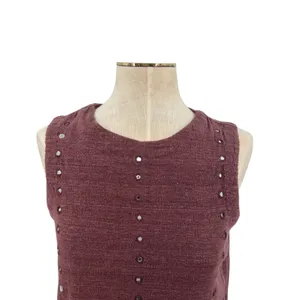 Anita Dongre Grassroots Dress Tank‎ Mirror Detail Cotton Purple Size 12 thumbnail 2