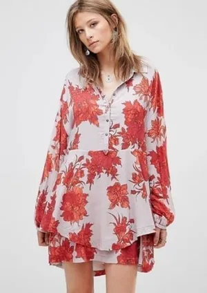Shake It Mini Dress | Floral Boho Mini Swing Dress thumbnail 1