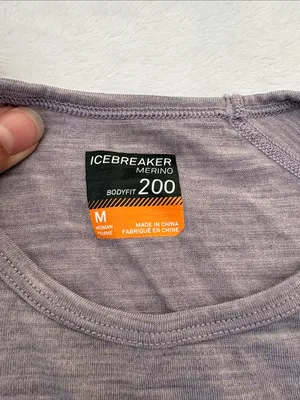 Icebreaker women's medium merino 200 Long Sleeve purple thumbnail 2