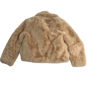 MinkPink Faux Fur Anya‎ Jacket Coat L Tan Fuzzy Plush Cozy Mobwife Party Retro thumbnail 10