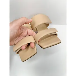 Open Edit Sandals‎ Size 6 Qarly Heeled Tan Open Square Toe Slip On Heels thumbnail 7