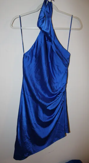 Do + Be Satin Blue Cocktail Dress thumbnail 3