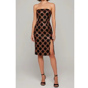 RETROFÊTE Jacqueline Sequin Dress, Black/Pink, Small thumbnail 2