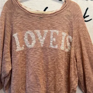 Blank Paige “Love Is” Modern Pink Sweater Size Large thumbnail 3