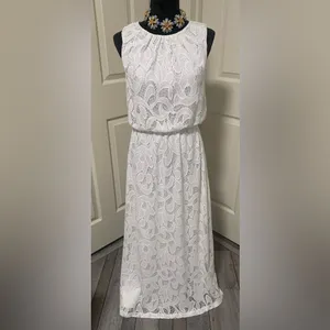 NY&C White Lace Maxi Dress Sleeveless Elegant Wedding Guest thumbnail 2
