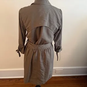 Banana Republic Trench Dress Long Sleeve Belt Art Military Tan Beige Size 6 thumbnail 6