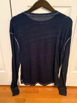 Free People Movement Keep Rolling Burnout Long Sleeve Shirt in Navy thumbnail 3