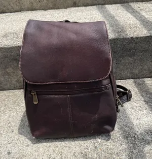 Davis King Vintage Dark Brown Patina Leather Mini Rucksack Flap Zipper Pockets thumbnail 1
