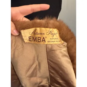 Vintage 50s/60s EMBA Autumn Haze Natural Brown Mutation Mink Fur Stole Capelet thumbnail 9