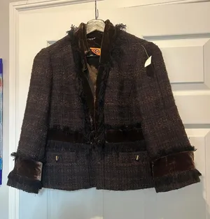 Tory Burch Tweed Jacket with Velvet Accents thumbnail 1