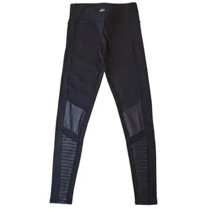 Alo Yoga Moto Panel Leggings Womens XS Black Ribbed Mesh High Performance Active thumbnail 5