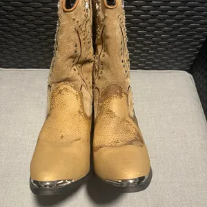 Dingo Tan Studded Western Cowboy Boots 9.5 thumbnail 9