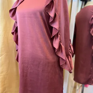 Zara Mauve Long Sleeve Dress‎ with Ruffle Sleeves thumbnail 5