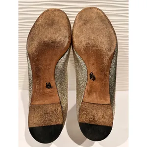 Chloé Lauren Ballet Flats‎ Womens 38.5 Gold Scalloped Metallic Leather thumbnail 4