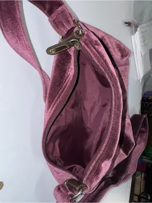 Plum Velvet Crossbody Bag with Antique Brass Hardware thumbnail 6