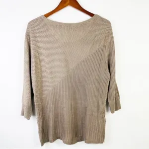 New York & Company Brown Tan Ribbed Sweater‎ Top XL thumbnail 5