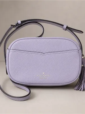 Kate Spade New York Kourtney Camera Bag Pebble Leather Lavender Crossbody EUC thumbnail 2