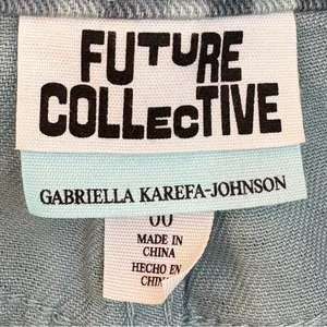 Future Collective Size 00 Waist 28 Checkered Denim Pants NWOT‎ thumbnail 5