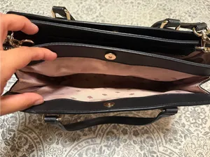 Kate Spade New York Pale Cream Pink and Black Satchel with CrossBody handle thumbnail 10