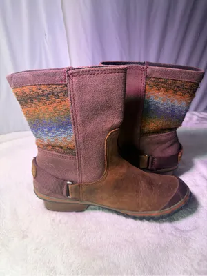 Sorel Women's Brown & Burgundy Leather Suede Mid-Calf Boot thumbnail 9