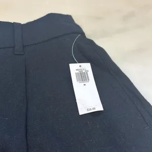 Old Navy Black Linen high Rise Trouser Shorts thumbnail 2