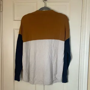 Madewell Sweater Women’s Small Colorblock Cream Mustard Mock Neck Alpaca Blend thumbnail 6
